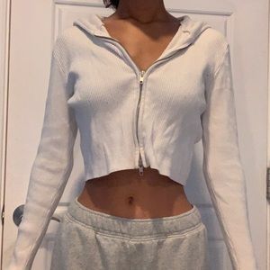 Brandy Melville “John Galt White Arden Hoodie” (S)